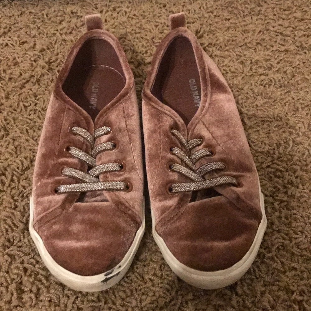 Velvet slip on sneaks